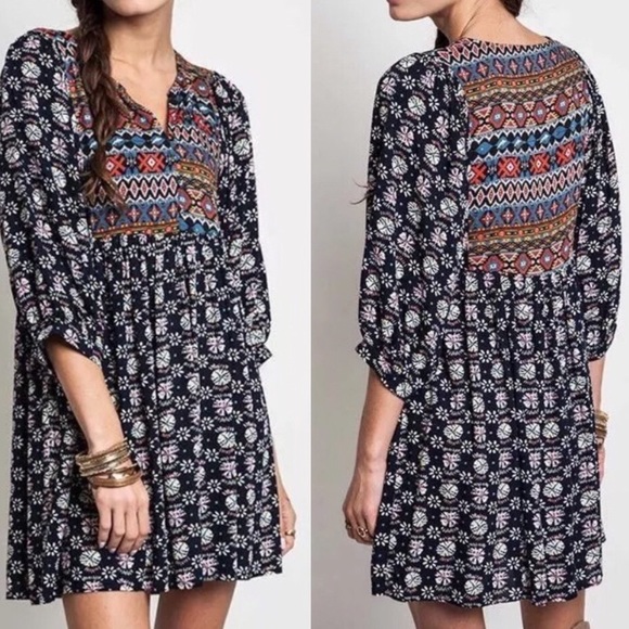 Dresses & Skirts - New Boho Babydoll Peasant Tunic Dress Size Small S